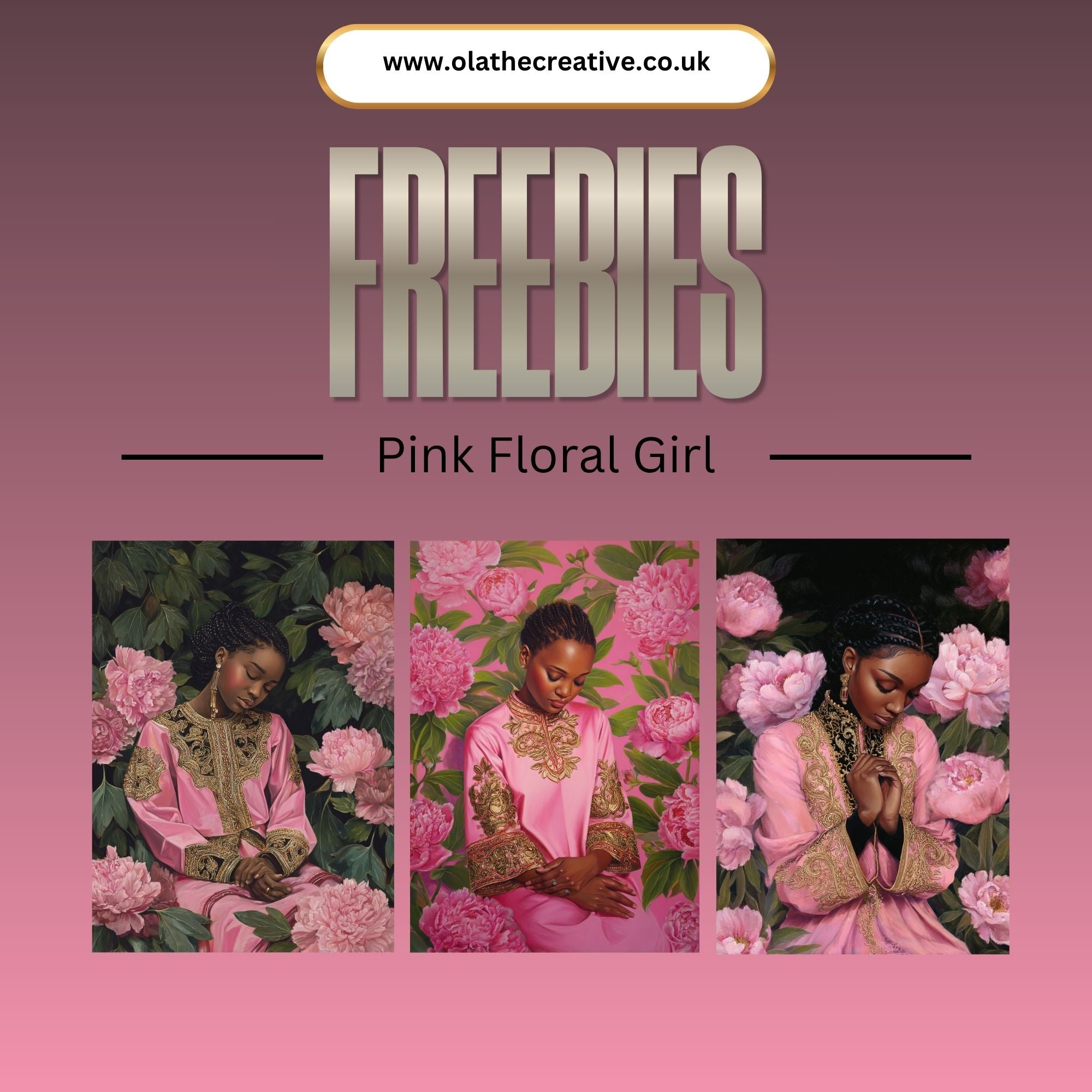 Pink Floral Girl Free Prompt