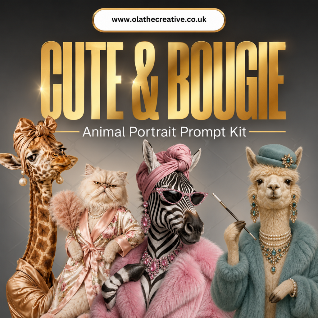 Cute & Bougie Animal Portrait Prompt Kit | Instant Download
