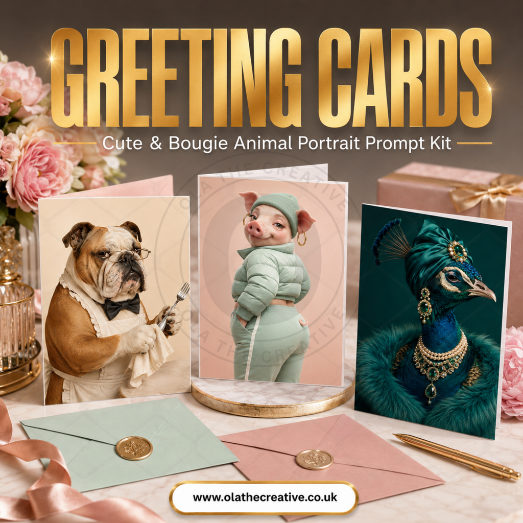 Cute & Bougie Animal Portrait Prompt Kit | Instant Download