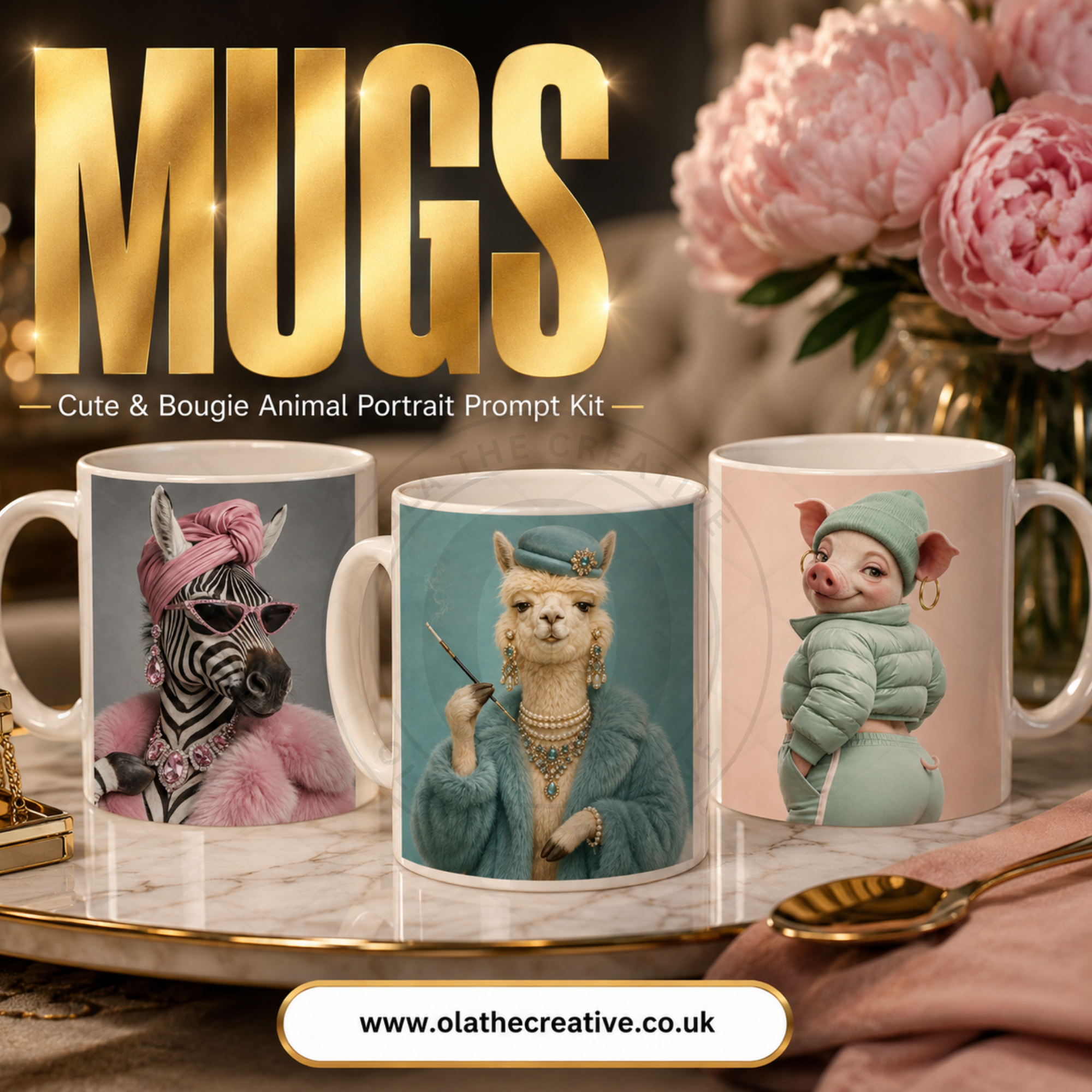 Cute & Bougie Animal Portrait Prompt Kit | Instant Download