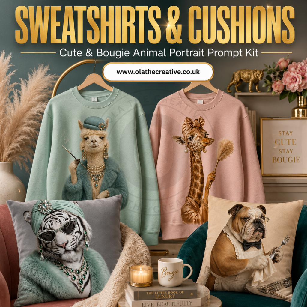 Cute & Bougie Animal Portrait Prompt Kit | Instant Download