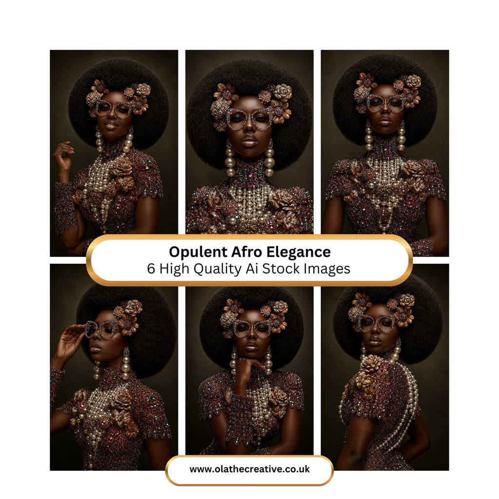 Opulent Afro Elegance 6 Image Bundle.