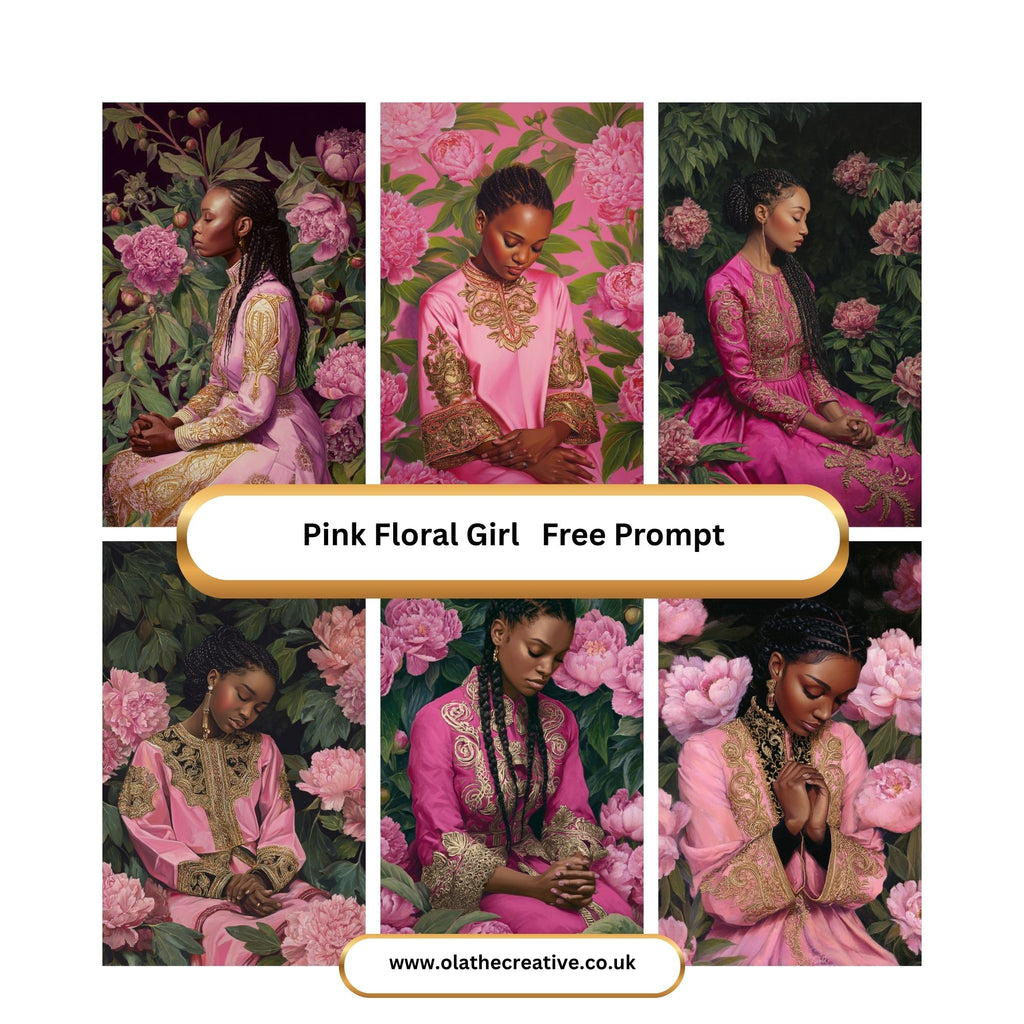 Pink Floral Girl Free Prompt