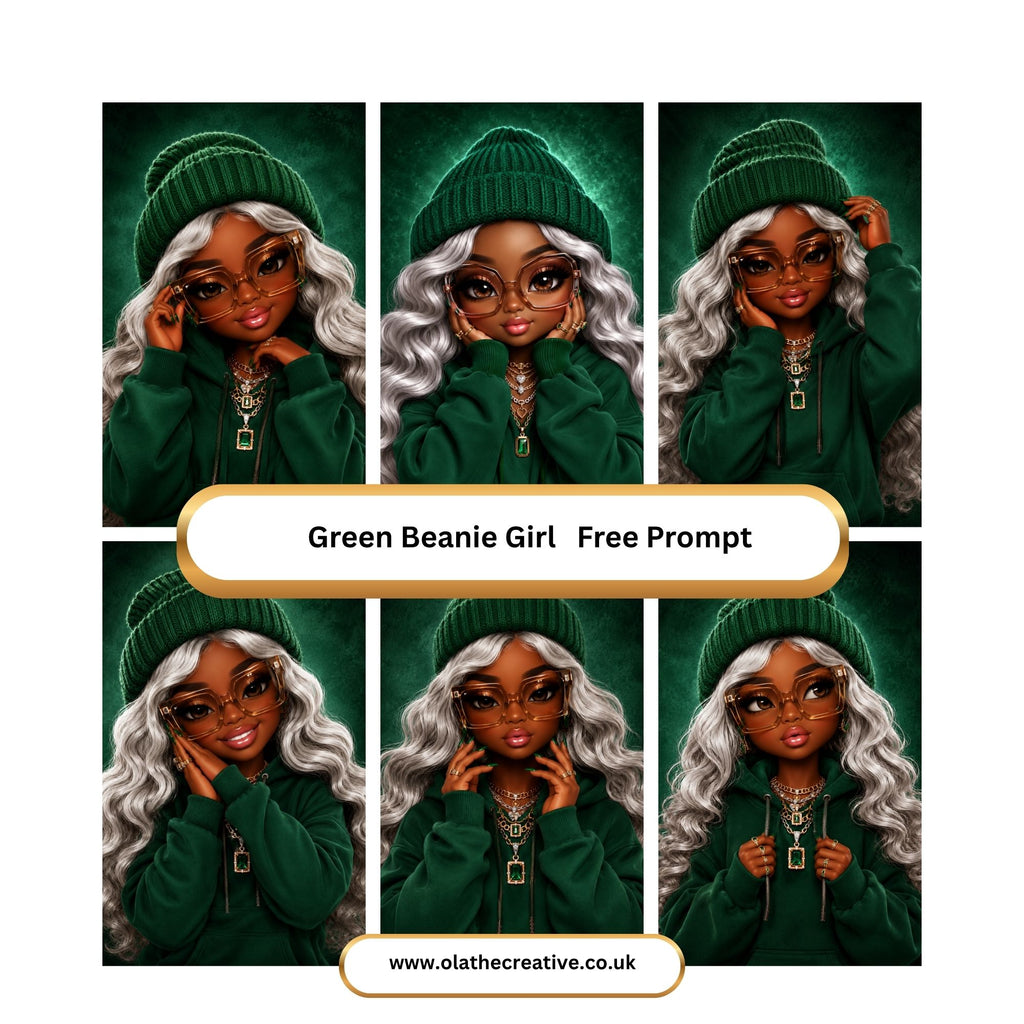 Green Beanie Girl Free Prompt