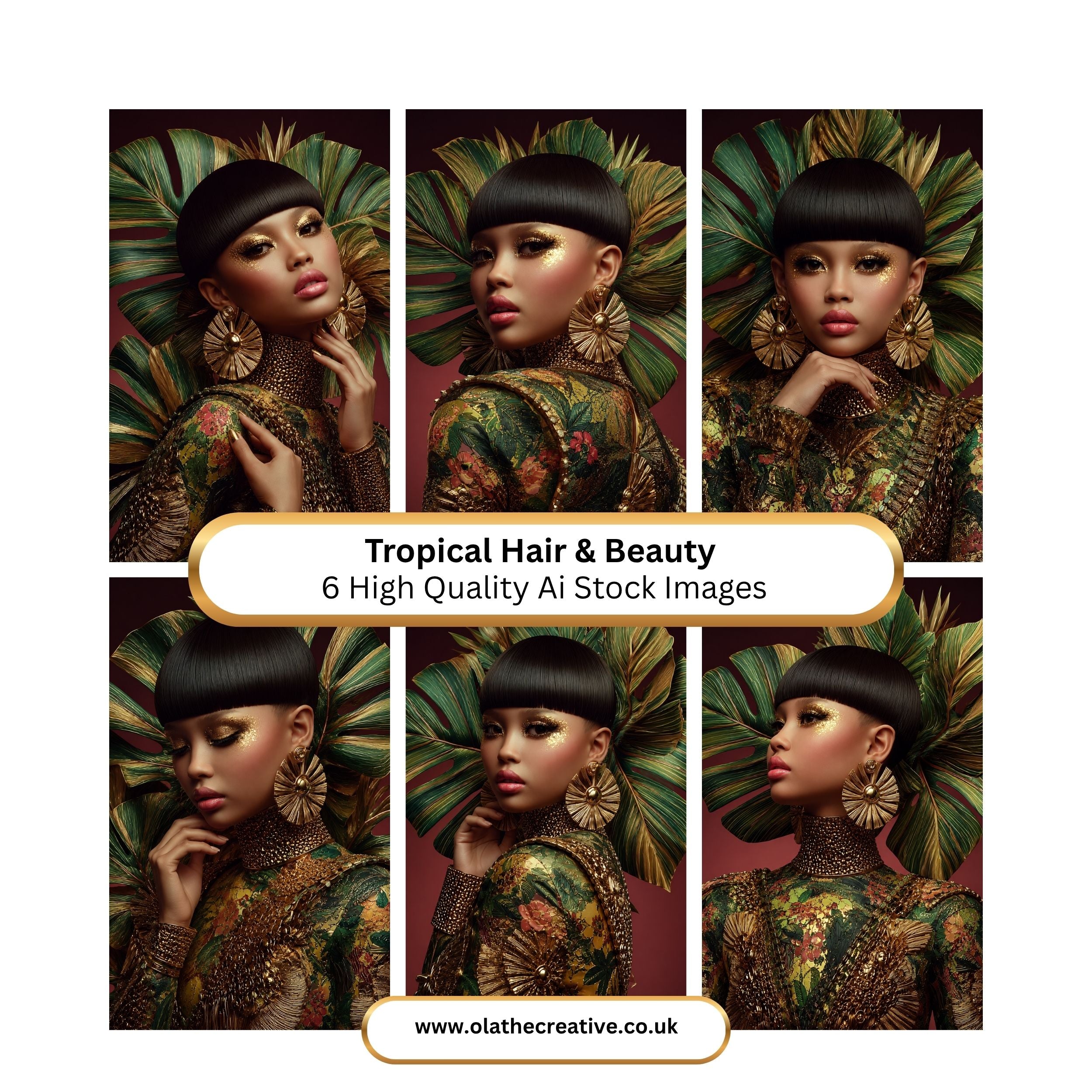 Tropical Hair and Beauty  6 Image Bundle
