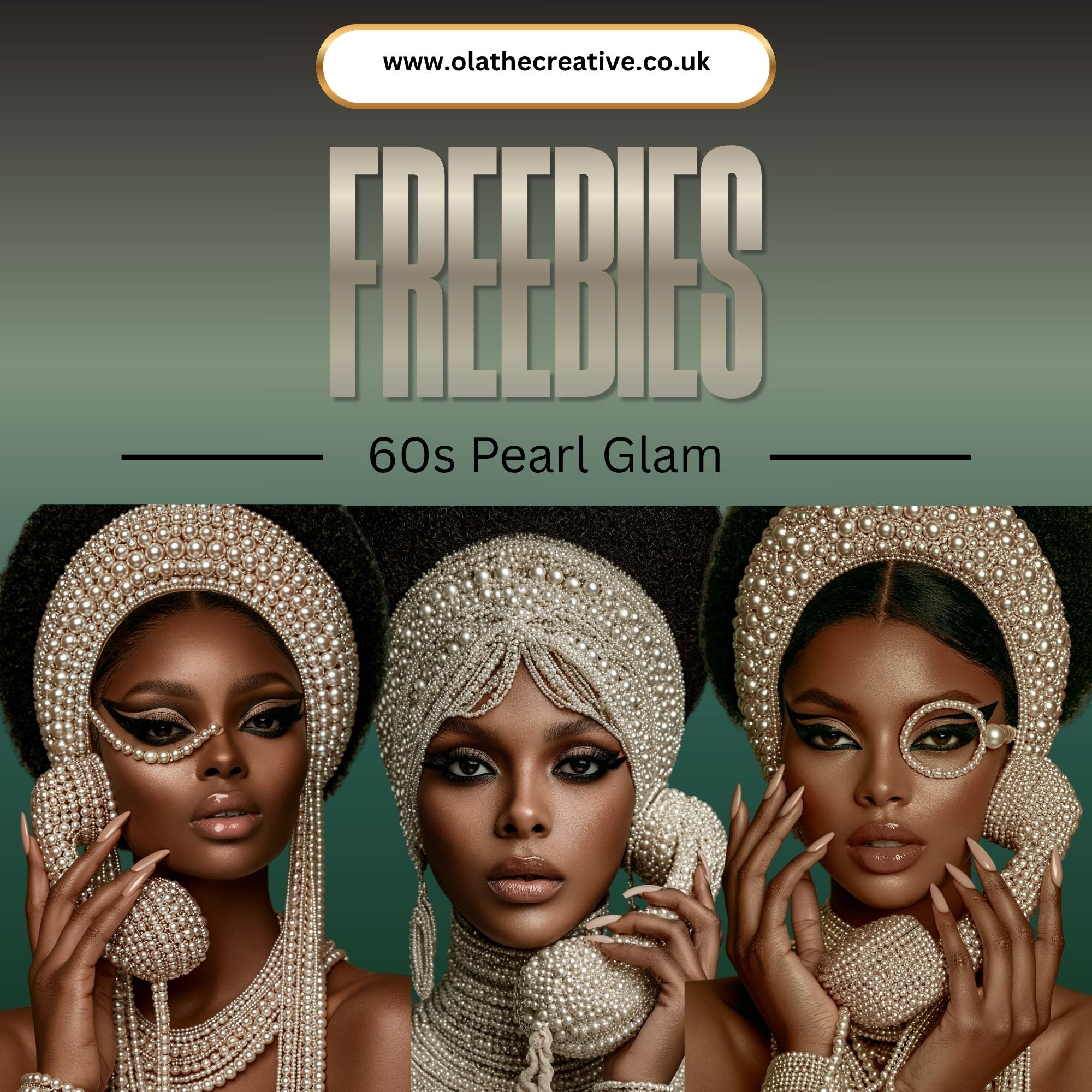 1960s Pearl Glam Beauty Portrait Free Prompt