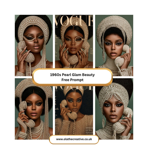 1960s Pearl Glam Beauty Portrait Free Prompt