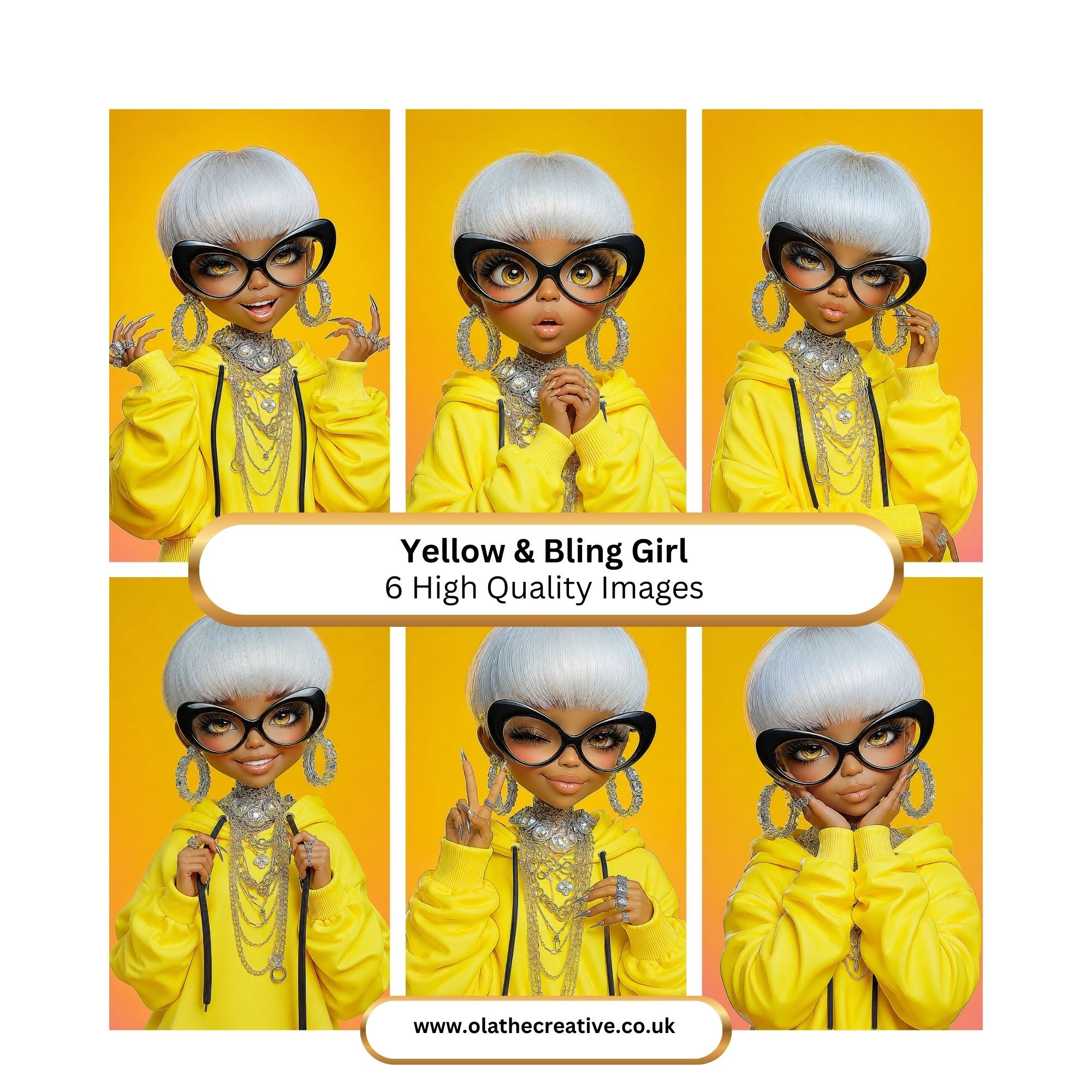 Yellow and Blinged Girl
